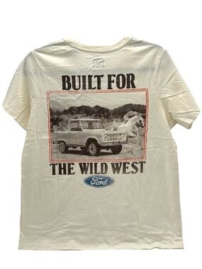 NWT, Ford Cream Short-Sleeve Graphic Tee with Wild West Truck Print